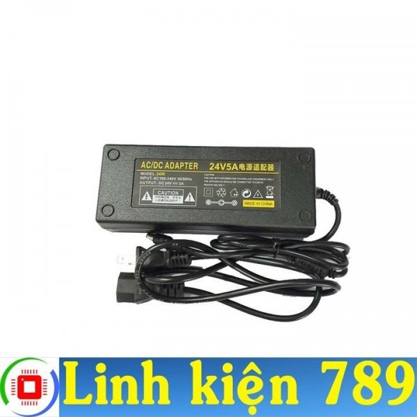  Nguồn Adapter 24V 5A Jack DC 5.5x2.1mm          